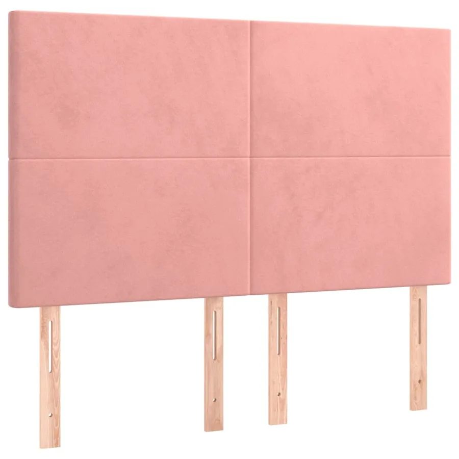 Tête de lit Rose 144x5x118/128 cm Velours - 2