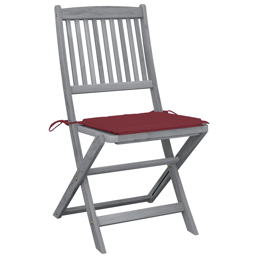 Chaises pliables d'extérieur lot de 2 et coussins Bois d'acacia - 2