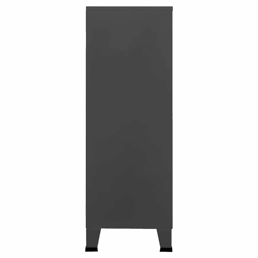 Coffre de rangement industriel Anthracite 75x40x115 cm Métal - 5