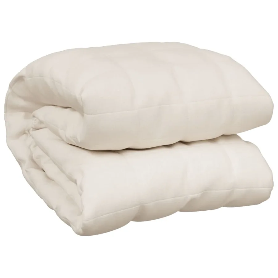 Couverture lestée Crème clair 152x203 cm 7 kg Tissu - 2