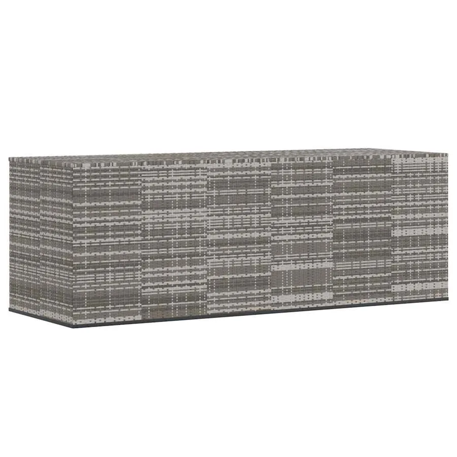 Boîte à coussins de jardin Résine tressée 291x100,5x104 cm Gris - 2