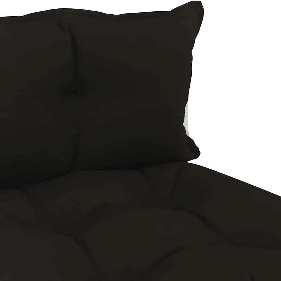 Canapé de milieu palette de jardin avec coussins noir Bois - 5