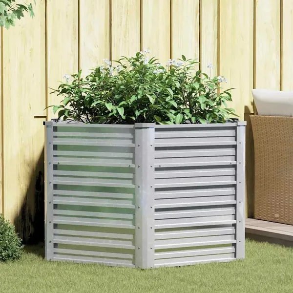 Lit surélevé de jardin 129x77 cm Acier galvanisé Argenté