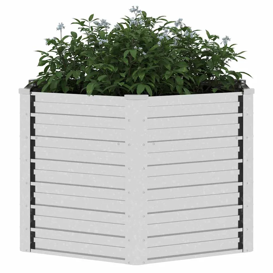 Lit surélevé de jardin 129x77 cm Acier galvanisé Argenté - 4
