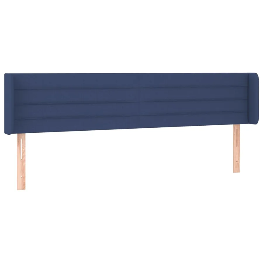 Tête de lit avec oreilles Bleu 203x16x78/88 cm Tissu - 2