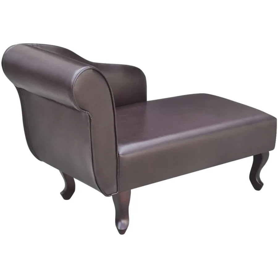 Chaise longue Marron Similicuir - 3