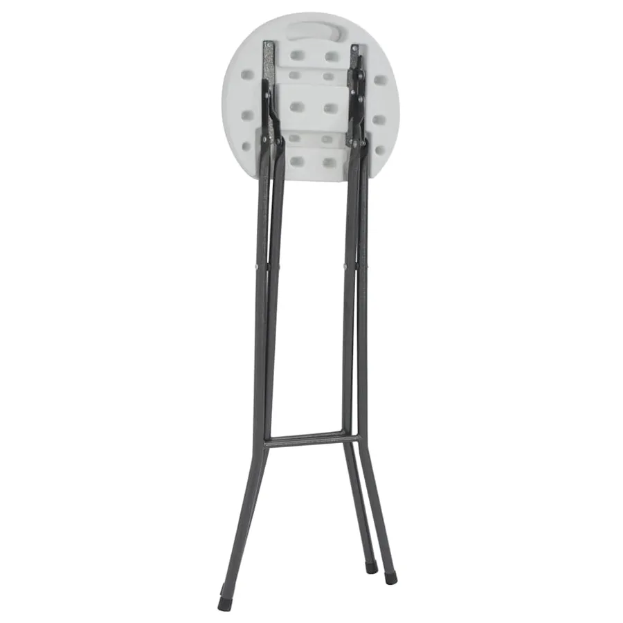 Tabourets de bar pliables lot de 2 PEHD et acier Blanc - 5