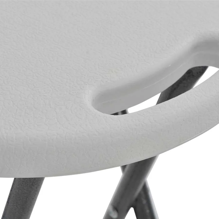 Tabourets de bar pliables lot de 2 PEHD et acier Blanc - 7