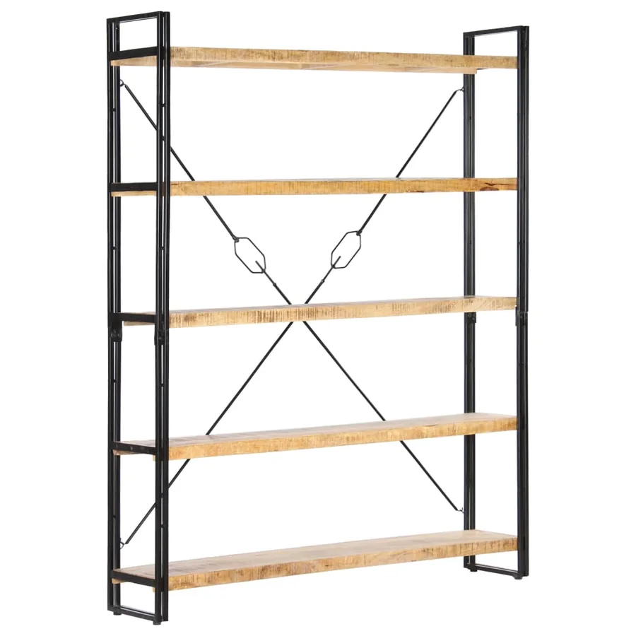 Bibliothèque à 5 niveaux 140x30x180 cm Bois de manguier solide