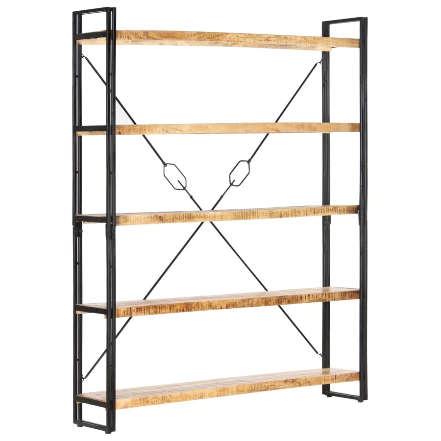 Bibliothèque à 5 niveaux 140x30x180 cm Bois de manguier solide - 8