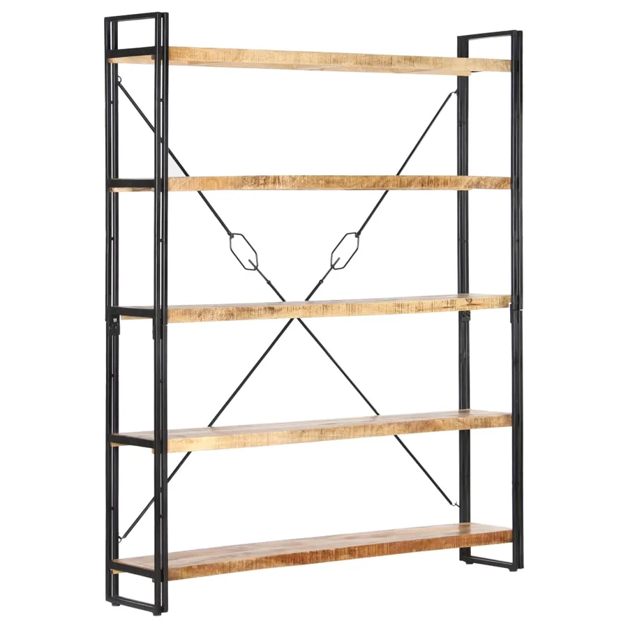 Bibliothèque à 5 niveaux 140x30x180 cm Bois de manguier solide - 9