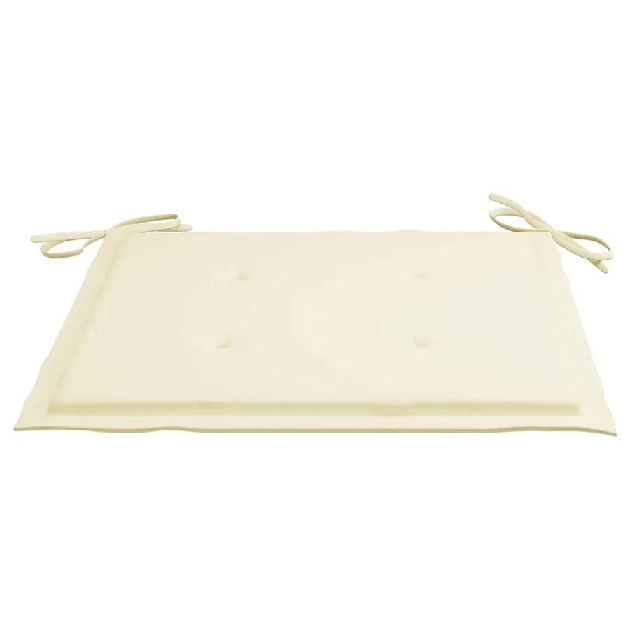 Chaises pliables de jardin avec coussins lot de 4 Teck solide - 11