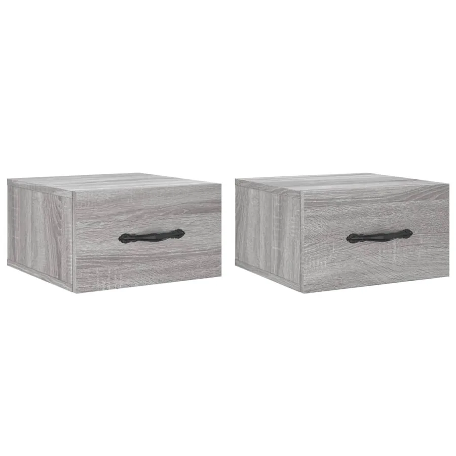 Tables de chevet murales 2 pcs sonoma gris 35x35x20 cm - 2
