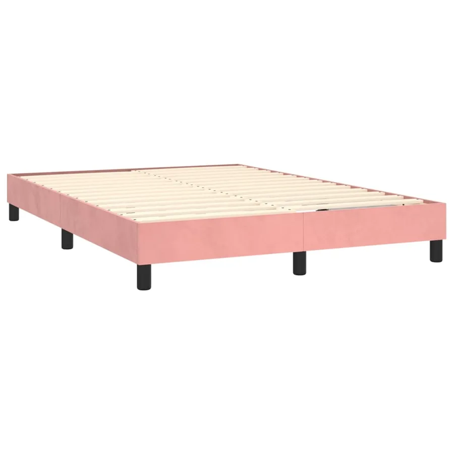 Sommier à lattes de lit avec matelas LED Rose 140x190cm Velours - 5