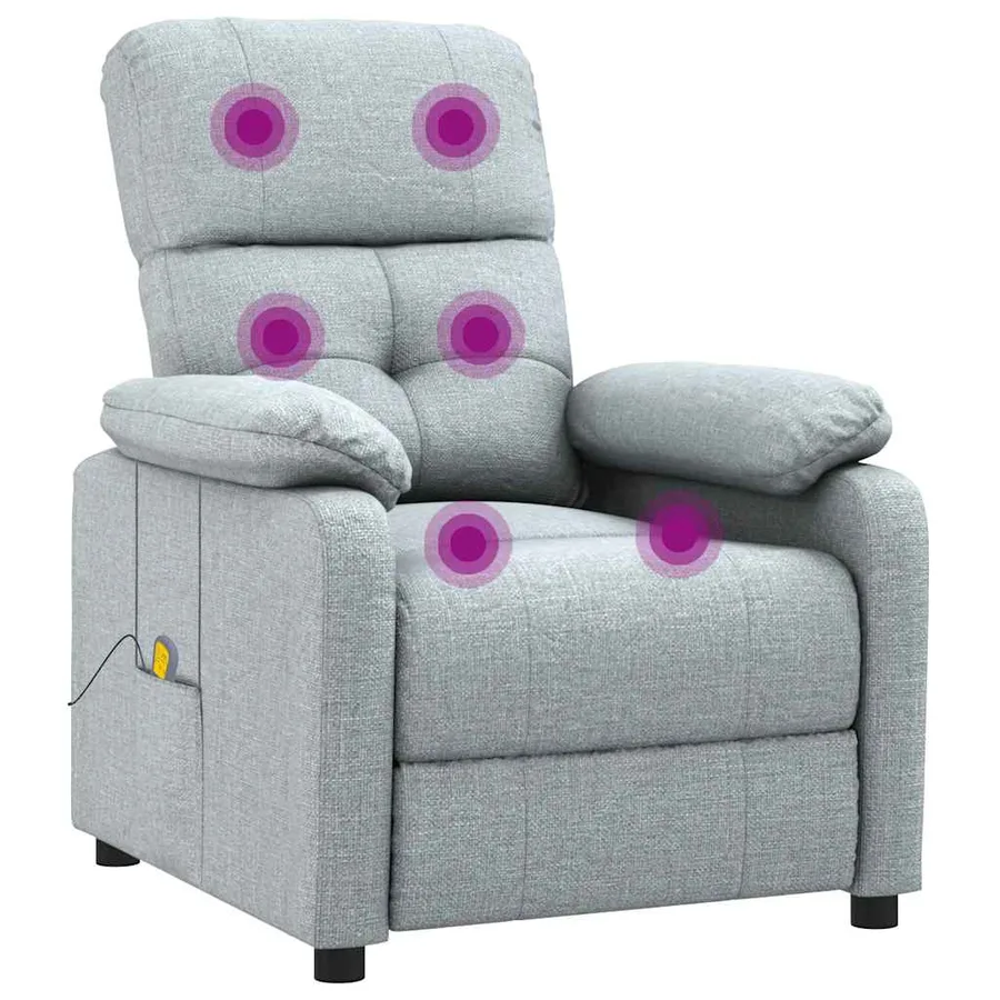 Fauteuil de massage Gris clair Tissu - 7