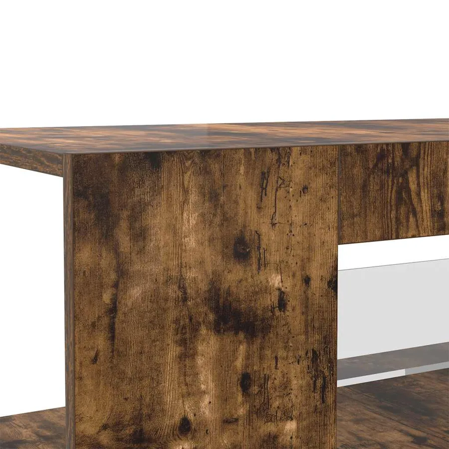 Meuble TV avec lumières LED Chêne fumé 90x39x30 cm - 9