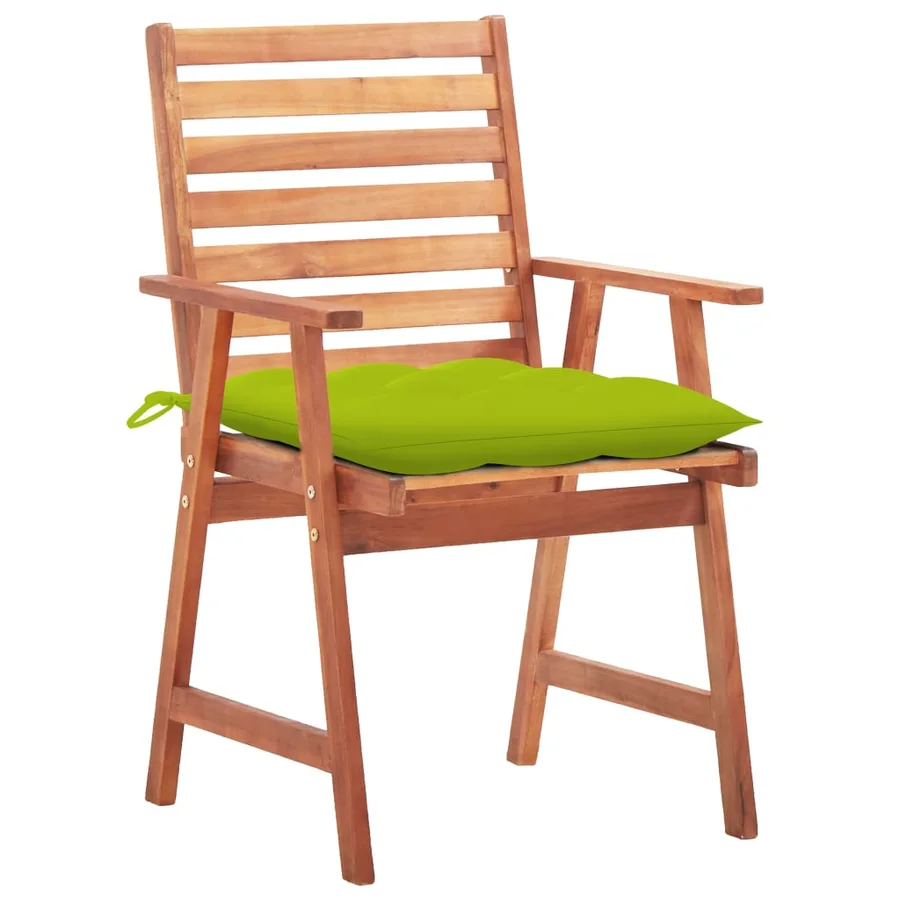 Chaises à manger d'extérieur lot de 2 et coussins Acacia massif - 2