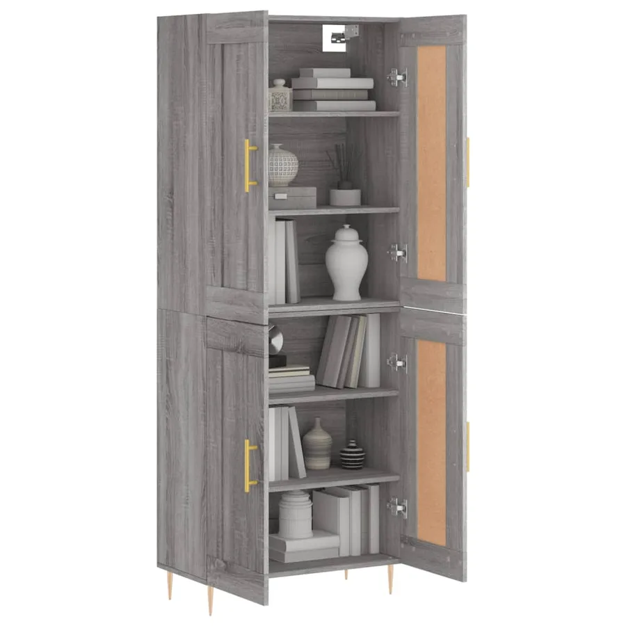 Buffet haut Sonoma gris 69,5x34x180 cm Bois d'ingénierie - 3