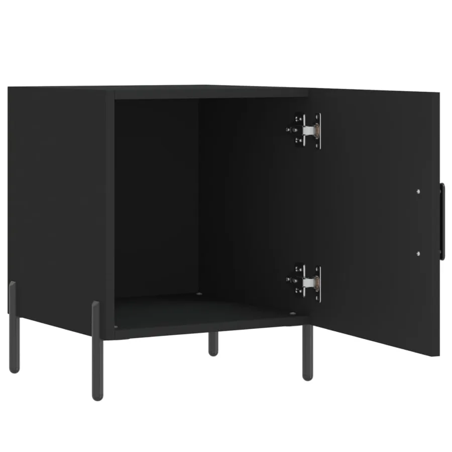 Tables de chevet 2 pcs noir 40x40x50 cm bois d’ingénierie - 8