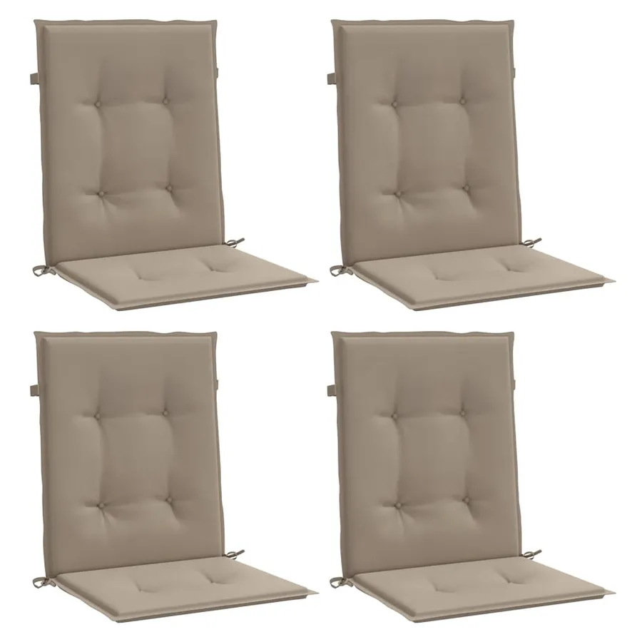 Coussins de chaise de jardin à dossier bas lot de 4 taupe - 3