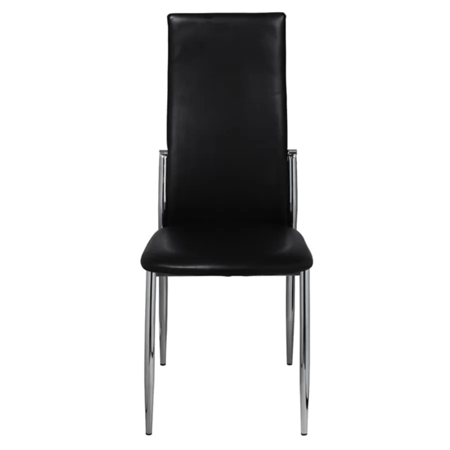 Chaises à manger lot de 6 noir similicuir - 3