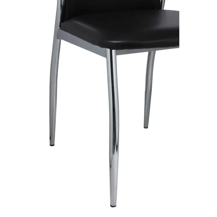 Chaises à manger lot de 6 noir similicuir - 5