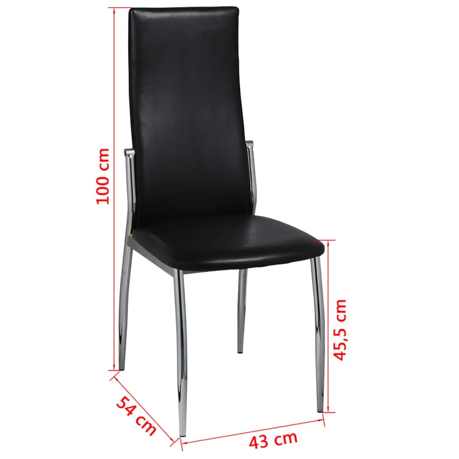 Chaises à manger lot de 6 noir similicuir - 7