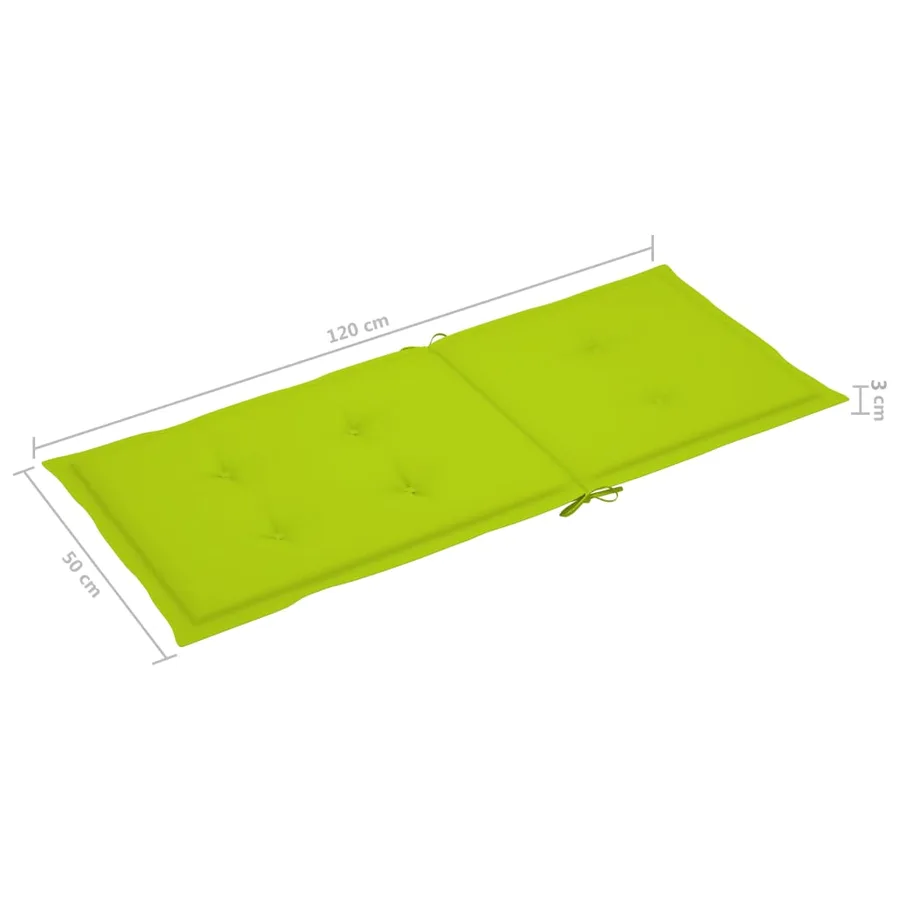 Chaises de jardin lot de 4 avec coussins vert vif Bois de teck - 10