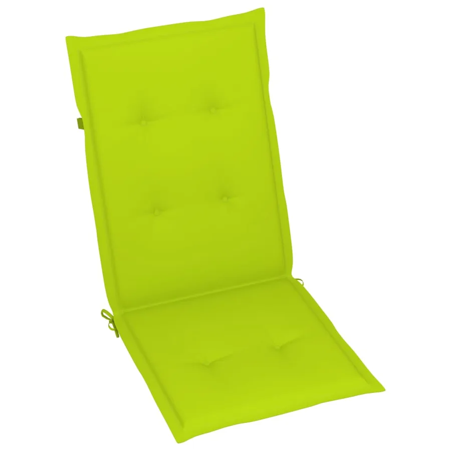Chaises de jardin lot de 4 avec coussins vert vif Bois de teck - 7