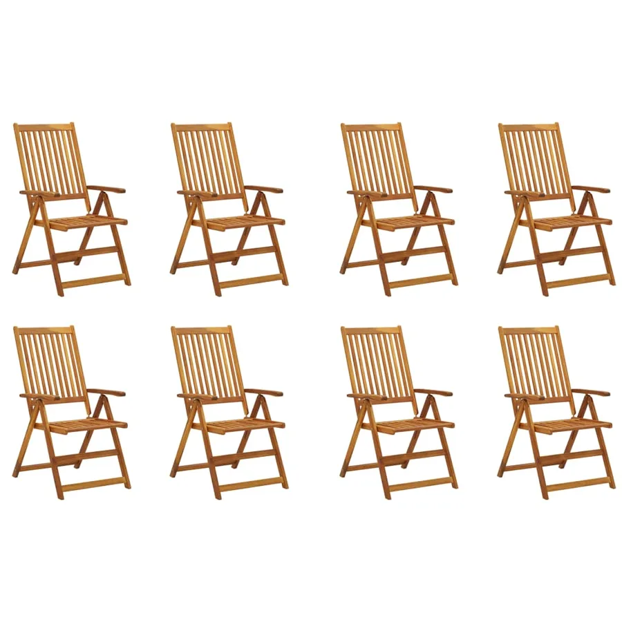 Chaises pliables de jardin avec coussins lot de 8 Bois d'acacia - 2