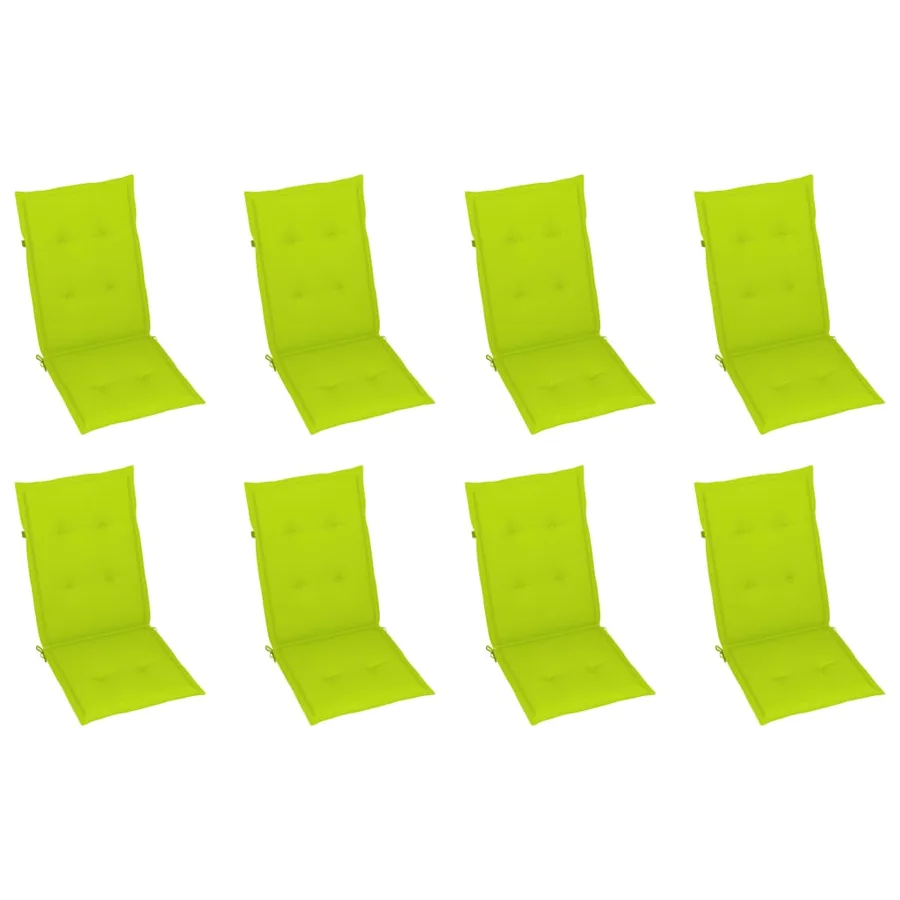 Chaises pliables de jardin avec coussins lot de 8 Bois d'acacia - 6