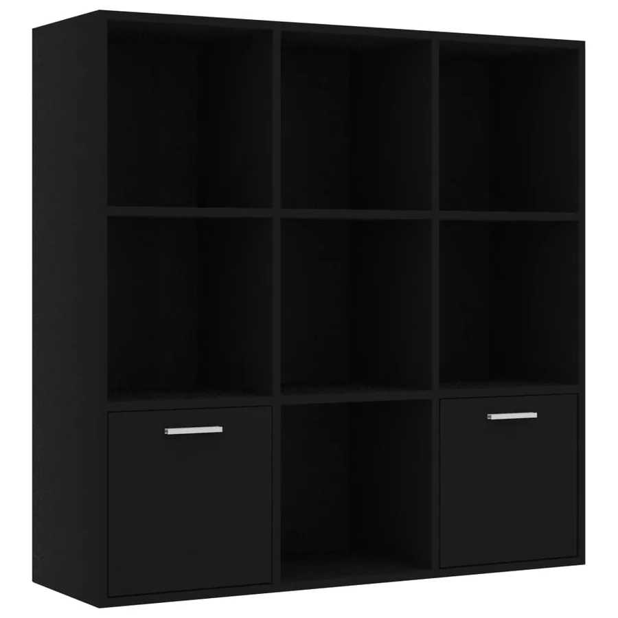 Bibliothèque Noir 98x30x98 cm Bois d’ingénierie - 2