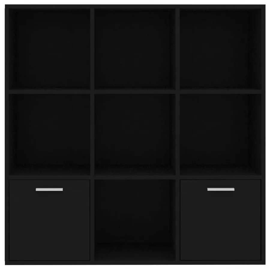Bibliothèque Noir 98x30x98 cm Bois d’ingénierie - 7