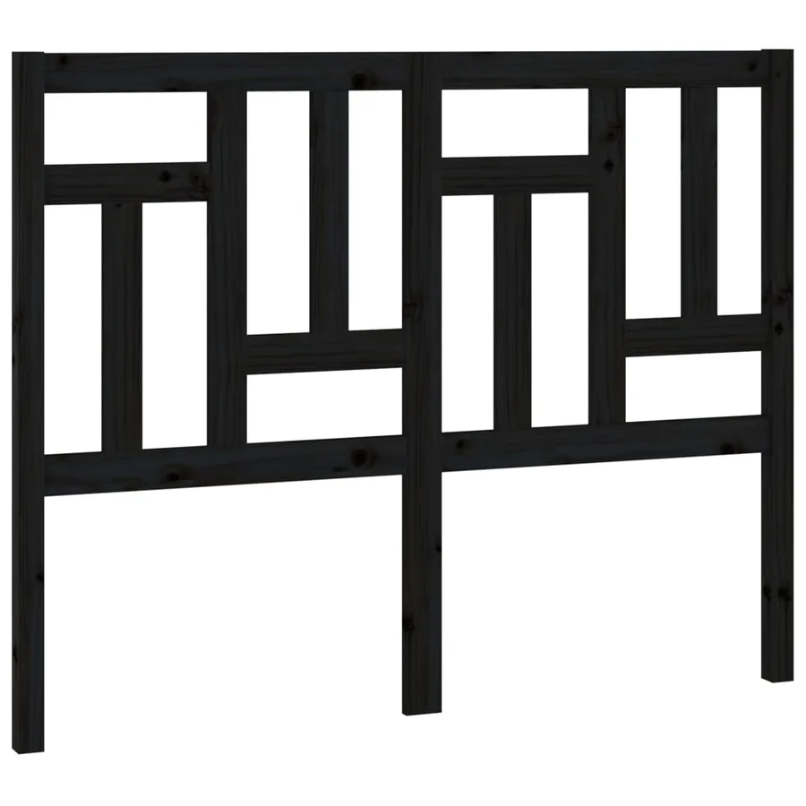 Tête de lit Noir 205,5x4x100 cm Bois massif de pin - 2
