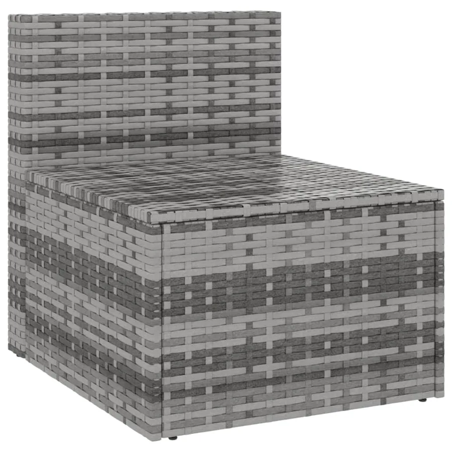 Canapés centraux de jardin et coussins 2pcs Gris Résine tressée - 4