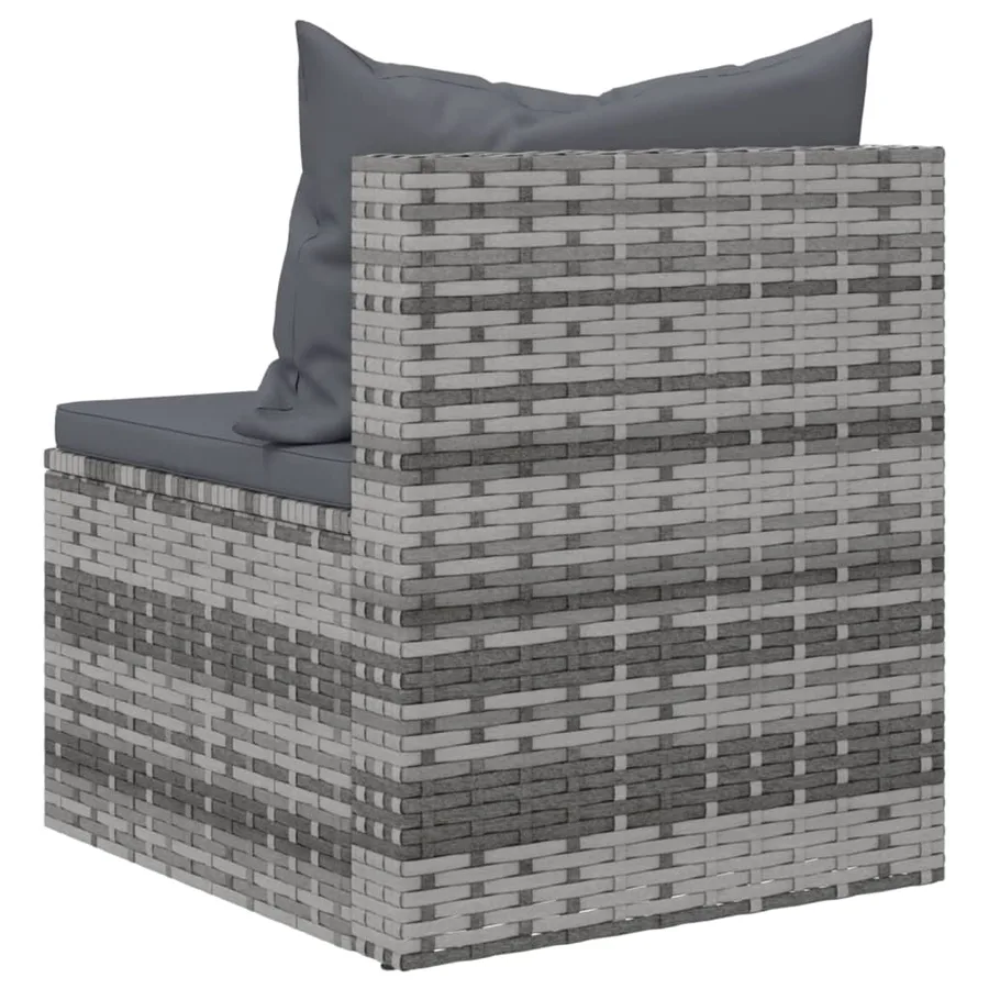 Canapés centraux de jardin et coussins 2pcs Gris Résine tressée - 7