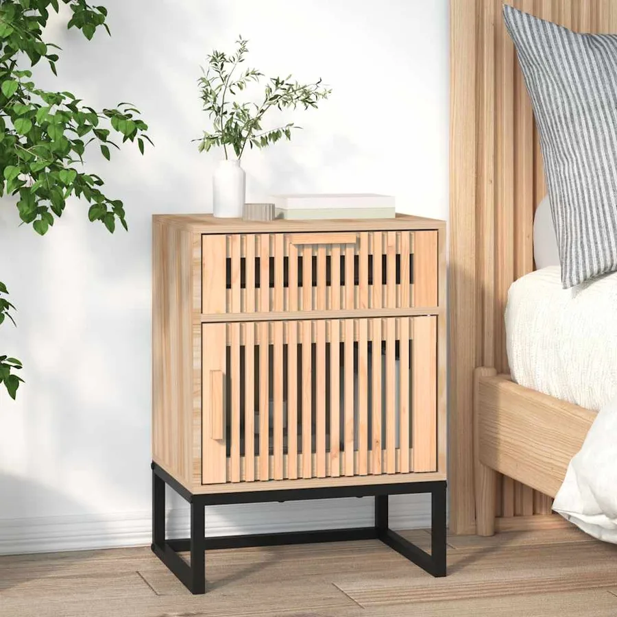 Tables de chevet 2 pcs 40x30x55,5 cm bois ingénierie et fer - 4