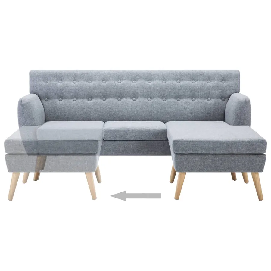 Canapé d'angle revêtement en tissu 171,5x138x81,5 cm gris clair - 6