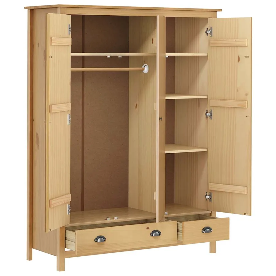 Garde-robe à 3 portes Hill 127x50x170 cm Pin solide - 4