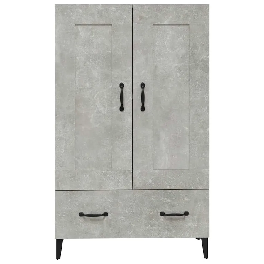 Buffet haut Gris béton 70x31x115 cm Bois d'ingénierie - 6