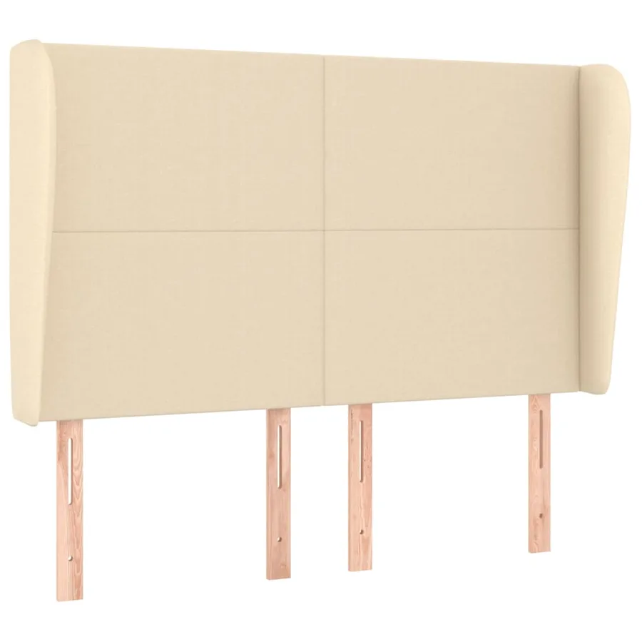 Tête de lit avec oreilles Crème 147x23x118/128 cm Tissu - 2