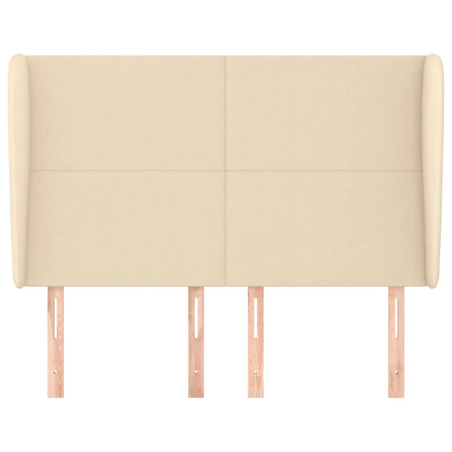 Tête de lit avec oreilles Crème 147x23x118/128 cm Tissu - 3