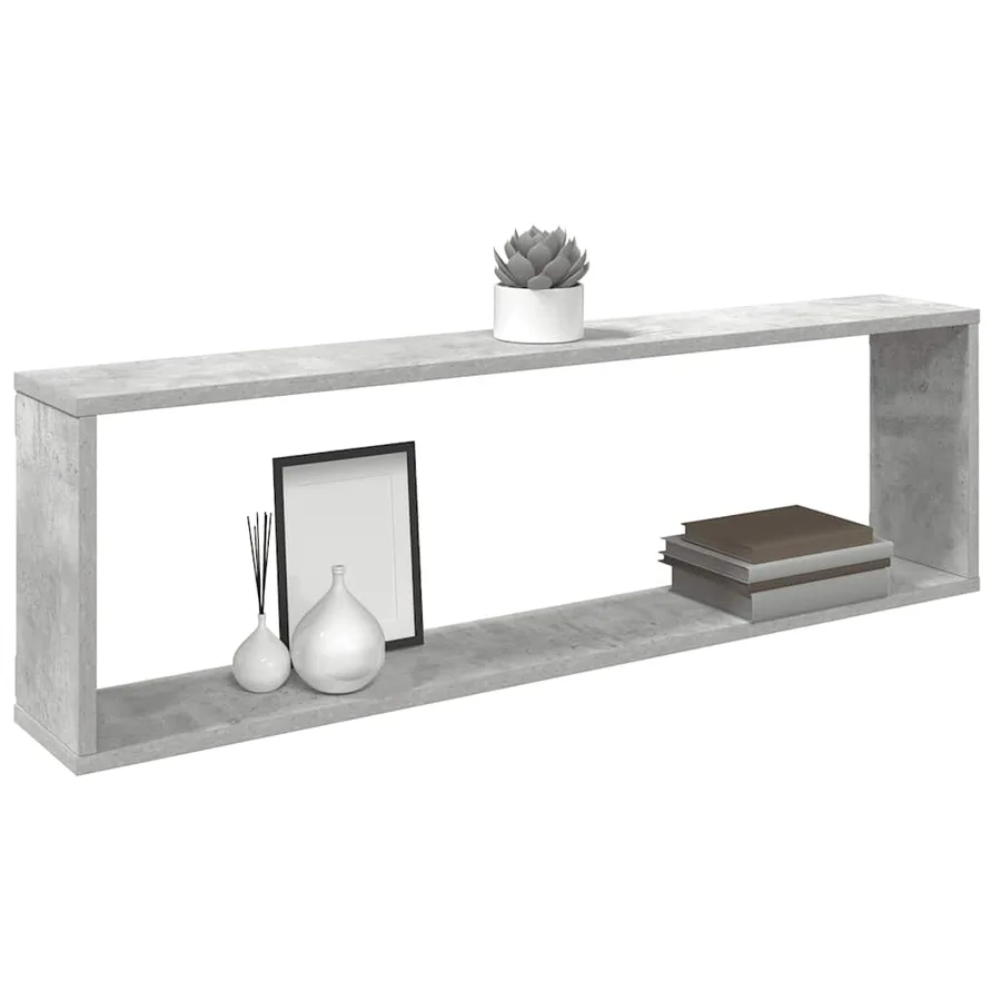 Étagères cube murales 4 pcs gris béton bois d'ingénierie - 4