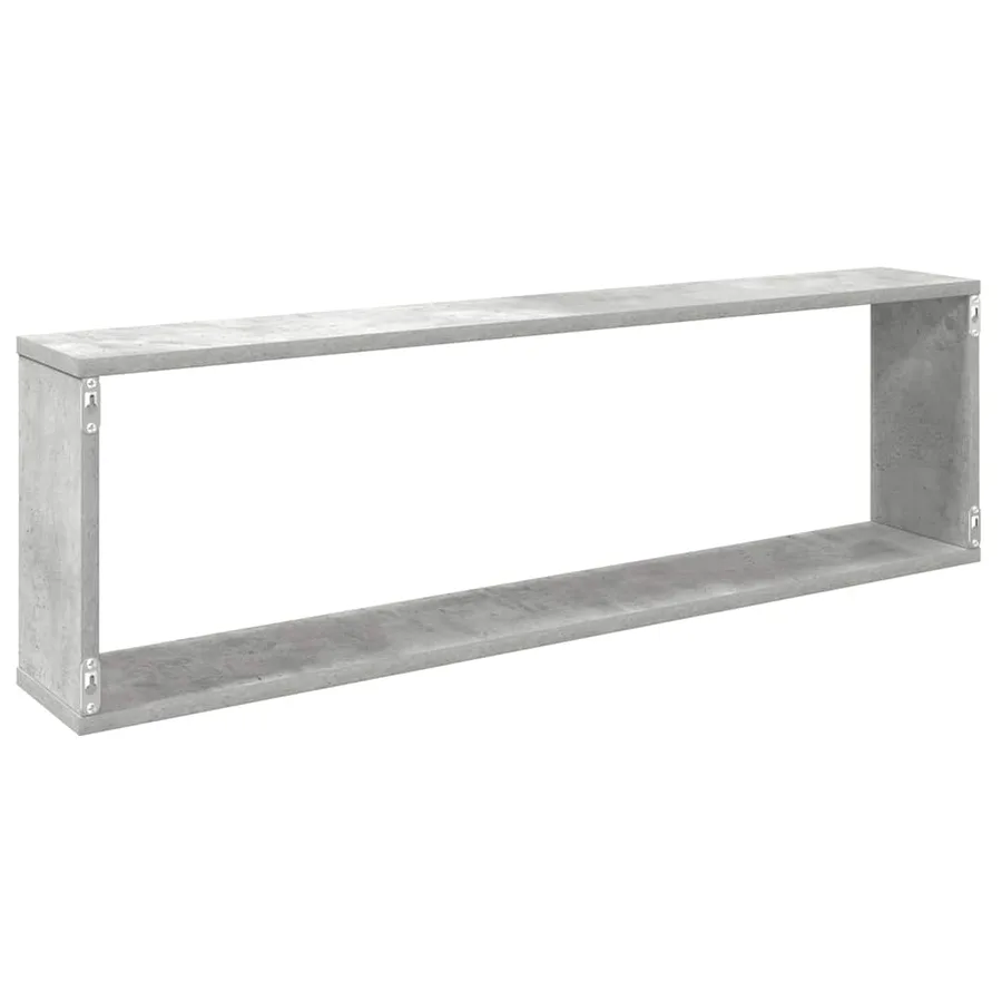 Étagères cube murales 4 pcs gris béton bois d'ingénierie - 8