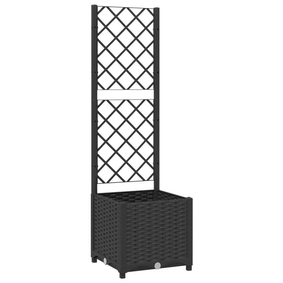 Jardinière de jardin avec treillis Noir 40x40x136 cm PP - 2
