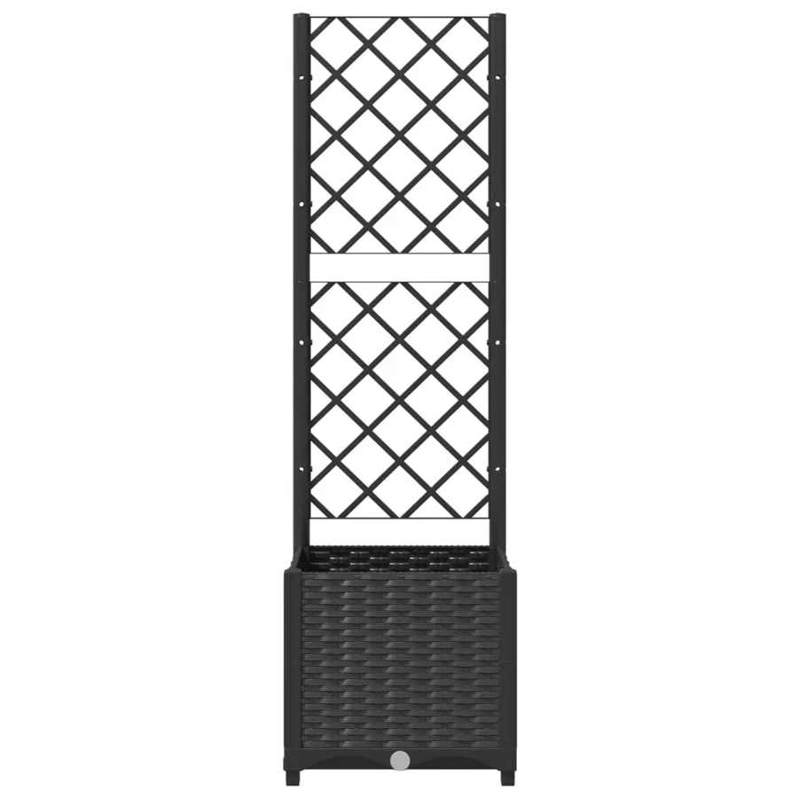 Jardinière de jardin avec treillis Noir 40x40x136 cm PP - 4