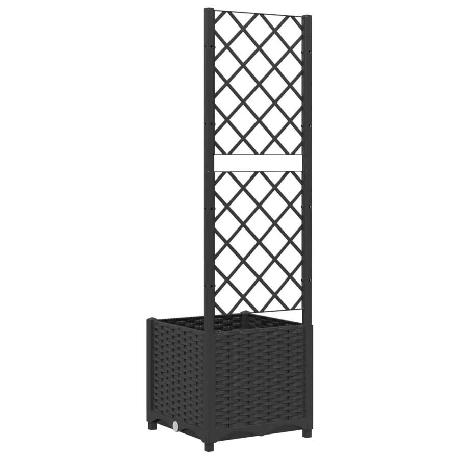 Jardinière de jardin avec treillis Noir 40x40x136 cm PP - 6
