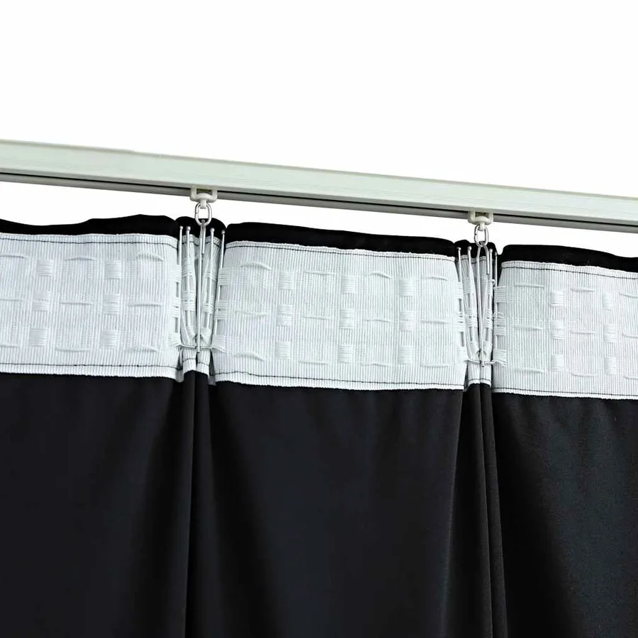 Rideaux occultants avec crochets 2 pcs Velours Noir 140x225 cm - 4