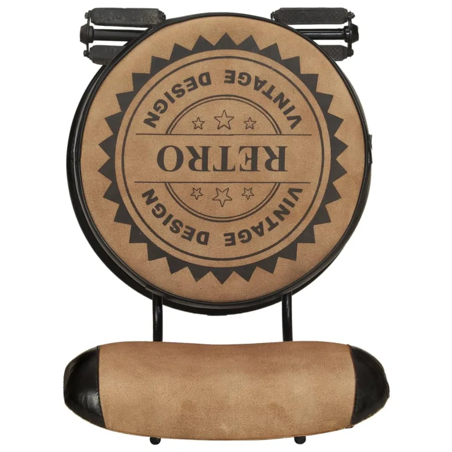 Tabouret de bar imprimé en toile lot de 2 cuir chèvre véritable - 8