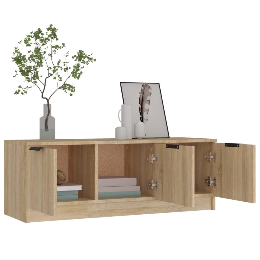 Meuble TV Chêne sonoma 102x35x36,5 cm Bois d'ingénierie - 4